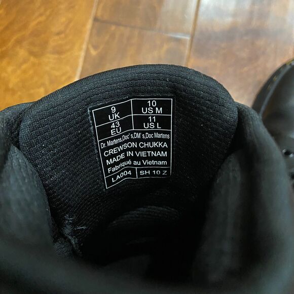 Dr. Martens Doc Crewson Chukka Smooth Leather Black Boots Men's Size 10 - Picture 9 of 9